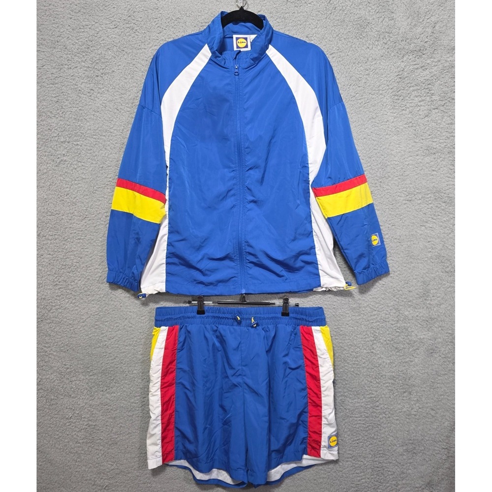 Lidl Track Suit Jacket w/ Matching Shorts Blue White Red Yellow Irish Ireland
